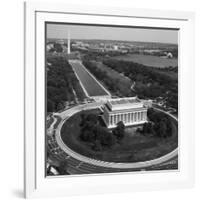 Aerial of Mall showing Lincoln Memorial, Washington Monument and the U.S. Capitol, Washington, D.C.-Carol Highsmith-Framed Art Print