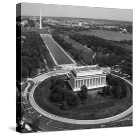 Aerial of Mall showing Lincoln Memorial, Washington Monument and the U.S. Capitol, Washington, D.C.-Carol Highsmith-Stretched Canvas