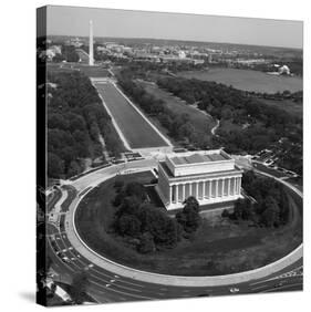 Aerial of Mall showing Lincoln Memorial, Washington Monument and the U.S. Capitol, Washington, D.C.-Carol Highsmith-Stretched Canvas