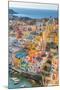 Aerial of Marina di Corricella at Sunset, Procida, Flegrean Islands, Campania, Italy, Europe-Neil Farrin-Mounted Photographic Print