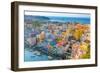 Aerial of Marina di Corricella at Sunset, Procida, Flegrean Islands, Campania, Italy, Europe-Neil Farrin-Framed Photographic Print