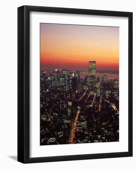 Aerial of Midtown NYC at Dusk, NY-Barry Winiker-Framed Photographic Print