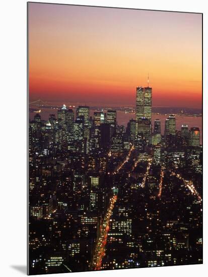 Aerial of Midtown NYC at Dusk, NY-Barry Winiker-Mounted Photographic Print