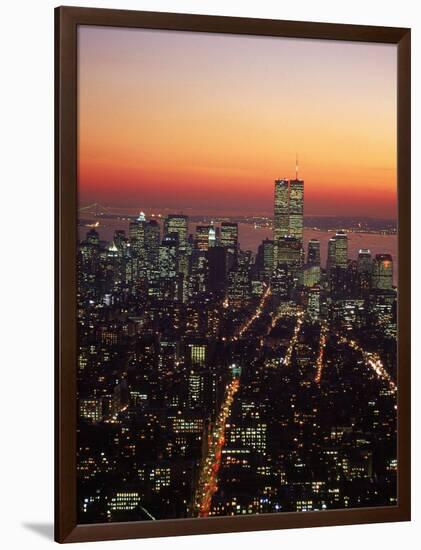 Aerial of Midtown NYC at Dusk, NY-Barry Winiker-Framed Photographic Print