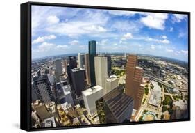 Aerial of Modern Buildings in Downtown Houston-Jorg Hackemann-Framed Stretched Canvas