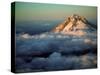 Aerial of Mt. Hood, Oregon Cascades, USA-Janis Miglavs-Stretched Canvas