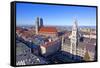 Aerial of Munich in Beautiful Weather-Jorg Hackemann-Framed Stretched Canvas