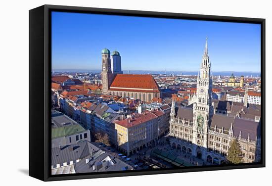 Aerial of Munich in Beautiful Weather-Jorg Hackemann-Framed Stretched Canvas