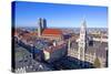 Aerial of Munich in Beautiful Weather-Jorg Hackemann-Stretched Canvas