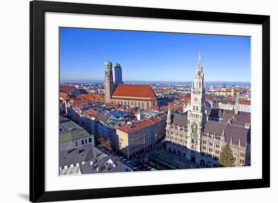 Aerial of Munich in Beautiful Weather-Jorg Hackemann-Framed Photographic Print