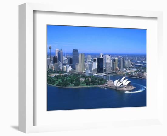 Aerial of Opera House and City, Sydney, Australia-Bill Bachmann-Framed Photographic Print