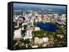 Aerial of Orlando Skyline and Lake Eola, Florida, USA-Bill Bachmann-Framed Stretched Canvas