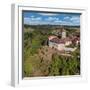 Aerial of Reichenberg Castle, Oppenweiler, Swabian-Franconian Forest Nature Park, Baden-Wurttemberg-Markus Lange-Framed Photographic Print