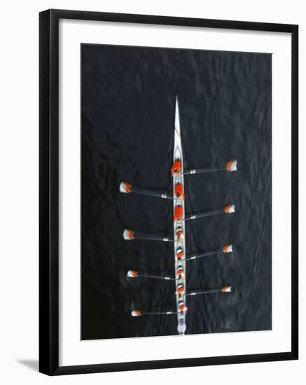 Aerial of Rowing Crew in Motion-Stuart Westmorland-Framed Photographic Print