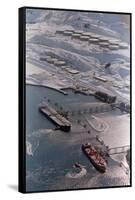 Aerial of Ships Docked in Port of Valdez-null-Framed Stretched Canvas
