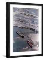Aerial of Ships Docked in Port of Valdez-null-Framed Photographic Print