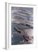 Aerial of Ships Docked in Port of Valdez-null-Framed Photographic Print