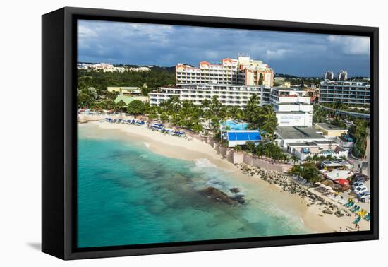 Aerial of Sint Maarten, West Indies, Caribbean, Central America-Michael Runkel-Framed Stretched Canvas