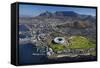 Aerial of Stadium, Golf Club, Table Mountain, Cape Town, South Africa-David Wall-Framed Stretched Canvas