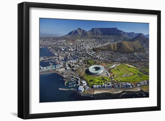 Aerial of Stadium, Golf Club, Table Mountain, Cape Town, South Africa-David Wall-Framed Photographic Print