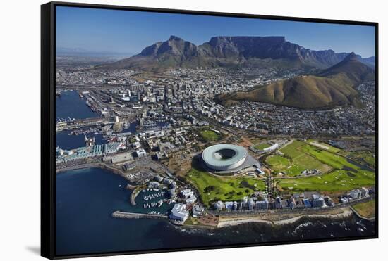 Aerial of Stadium, Golf Club, Table Mountain, Cape Town, South Africa-David Wall-Framed Stretched Canvas