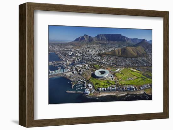 Aerial of Stadium, Golf Club, Table Mountain, Cape Town, South Africa-David Wall-Framed Photographic Print