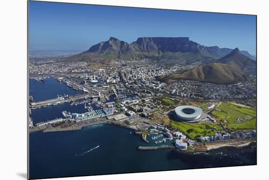 Aerial of Stadium,Waterfront, Table Mountain, Cape Town, South Africa-David Wall-Mounted Photographic Print