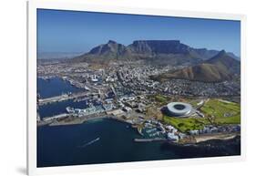 Aerial of Stadium,Waterfront, Table Mountain, Cape Town, South Africa-David Wall-Framed Photographic Print