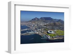 Aerial of Stadium,Waterfront, Table Mountain, Cape Town, South Africa-David Wall-Framed Photographic Print