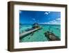 Aerial of sundeck over the lagoon of Fakarava, Tuamotu archipelago, French Polynesia-Michael Runkel-Framed Photographic Print