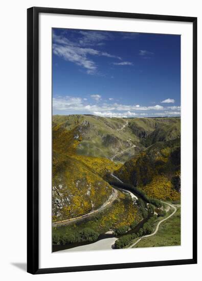 Aerial of Taieri River and Taieri Gorge, South Island, New Zealand-David Wall-Framed Photographic Print