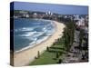 Aerial of the Beach and Road at Manly, Sydney, New South Wales, Australia, Pacific-Dominic Harcourt-webster-Stretched Canvas