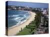 Aerial of the Beach and Road at Manly, Sydney, New South Wales, Australia, Pacific-Dominic Harcourt-webster-Stretched Canvas