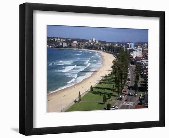 Aerial of the Beach and Road at Manly, Sydney, New South Wales, Australia, Pacific-Dominic Harcourt-webster-Framed Photographic Print