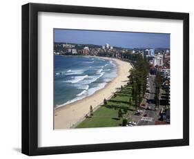 Aerial of the Beach and Road at Manly, Sydney, New South Wales, Australia, Pacific-Dominic Harcourt-webster-Framed Photographic Print