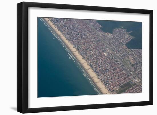 Aerial of the Beach of Mongagua Near Sao Paulo, Brazil, South America-Michael Runkel-Framed Photographic Print