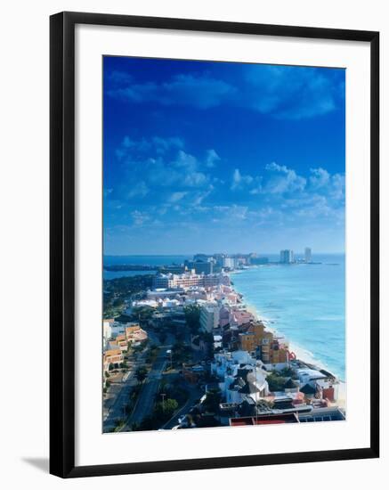 Aerial of the Beaches of Cancun, Mexico-Peter Adams-Framed Photographic Print