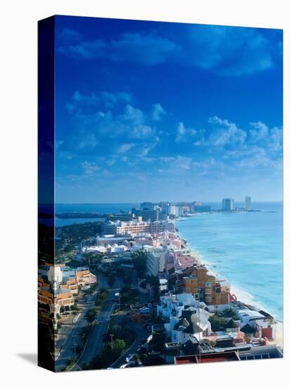 Aerial of the Beaches of Cancun, Mexico-Peter Adams-Stretched Canvas