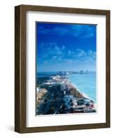 Aerial of the Beaches of Cancun, Mexico-Peter Adams-Framed Photographic Print