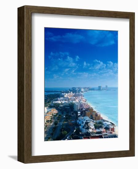 Aerial of the Beaches of Cancun, Mexico-Peter Adams-Framed Photographic Print