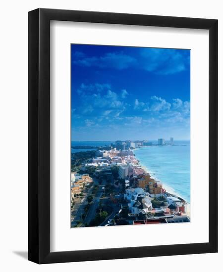 Aerial of the Beaches of Cancun, Mexico-Peter Adams-Framed Photographic Print