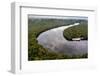 Aerial of the black Pasimoni River, in the deep south of Venezuela-Michael Runkel-Framed Photographic Print