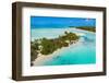 Aerial of the blue lagoon, Fakarava, Tuamotu archipelago, French Polynesia-Michael Runkel-Framed Photographic Print