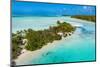 Aerial of the blue lagoon, Fakarava, Tuamotu archipelago, French Polynesia-Michael Runkel-Mounted Photographic Print