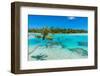 Aerial of the blue lagoon, Fakarava, Tuamotu archipelago, French Polynesia-Michael Runkel-Framed Photographic Print