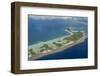 Aerial of the blue lagoon in Rangiroa, Tuamotus, French Polynesia, Pacific-Michael Runkel-Framed Photographic Print