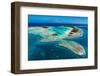 Aerial of the Blue Lagoon, Rangiroa atoll, Tuamotus, French Polynesia-Michael Runkel-Framed Photographic Print