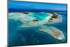 Aerial of the Blue Lagoon, Rangiroa atoll, Tuamotus, French Polynesia-Michael Runkel-Mounted Photographic Print