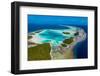 Aerial of the Blue Lagoon, Rangiroa atoll, Tuamotus, French Polynesia-Michael Runkel-Framed Photographic Print