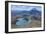 Aerial of the Blue Lake before Mount Ngauruhoe, Tongariro National Park, North Island-Michael Runkel-Framed Photographic Print